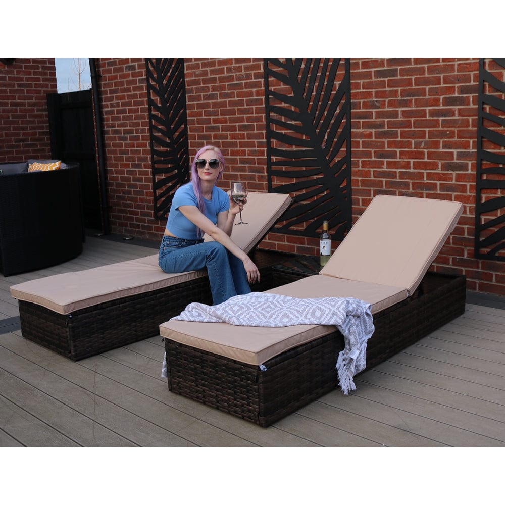 Vancouver Rattan Sun Lounger Set