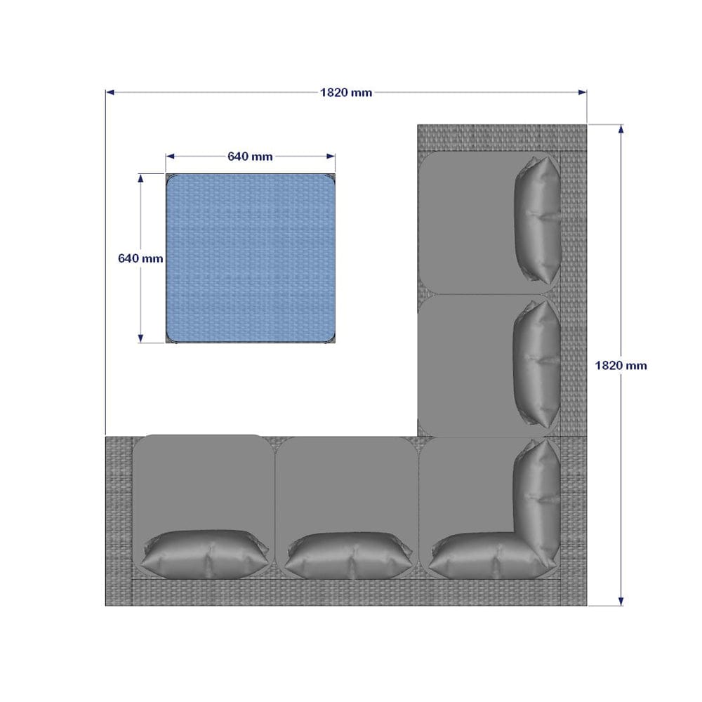 Vancouver 5 Seater Grey Rattan Corner Sofa Patio Set