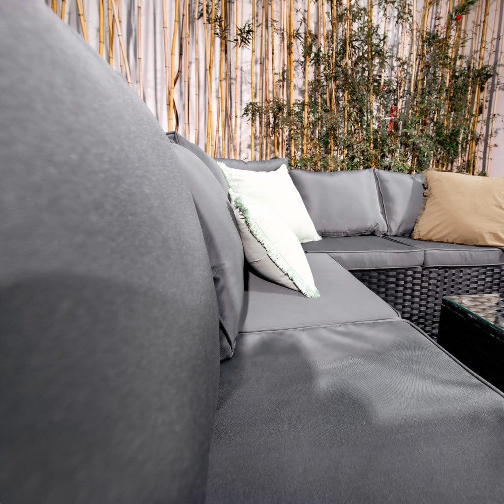 Vancouver 5 Seater Black Rattan Corner Sofa Patio Set