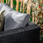 Vancouver 5 Seater Black Rattan Corner Sofa Patio Set