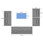 Vancouver 7 Seater Rattan Garden Sofa Set In Black