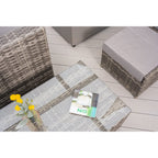 Vancouver 9 Seater Corner Rattan Garden Set In Grey with fire pit option