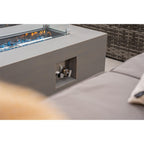 Vancouver 9 Seater Corner Rattan Garden Set In Grey with fire pit option