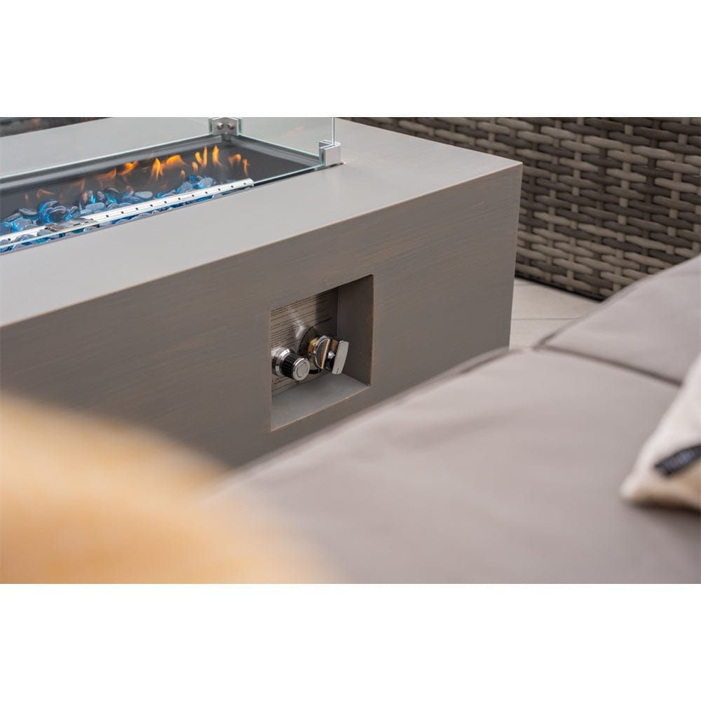 Outdoor 42 inchRect Gas Fire Pit with Gas Bottle Storage