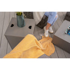 Vancouver 9 Seater Corner Rattan Garden Set In Grey with fire pit option