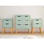 Agata High Gloss 3 Piece Bedroom Set With Chest And Bedside Tables