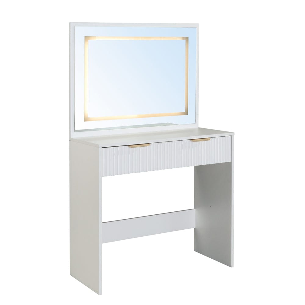 Mercury hollywood Style Dressing Table and Stool Set With Led Lighting