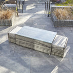 Vancouver 9 Seater Corner Rattan Garden Set In Grey with fire pit option