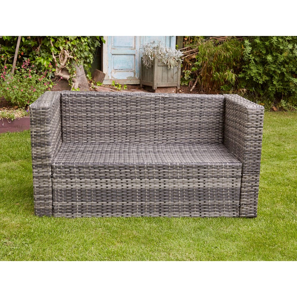 Vancouver 7 Seater Rattan Garden Sofa Set In Grey