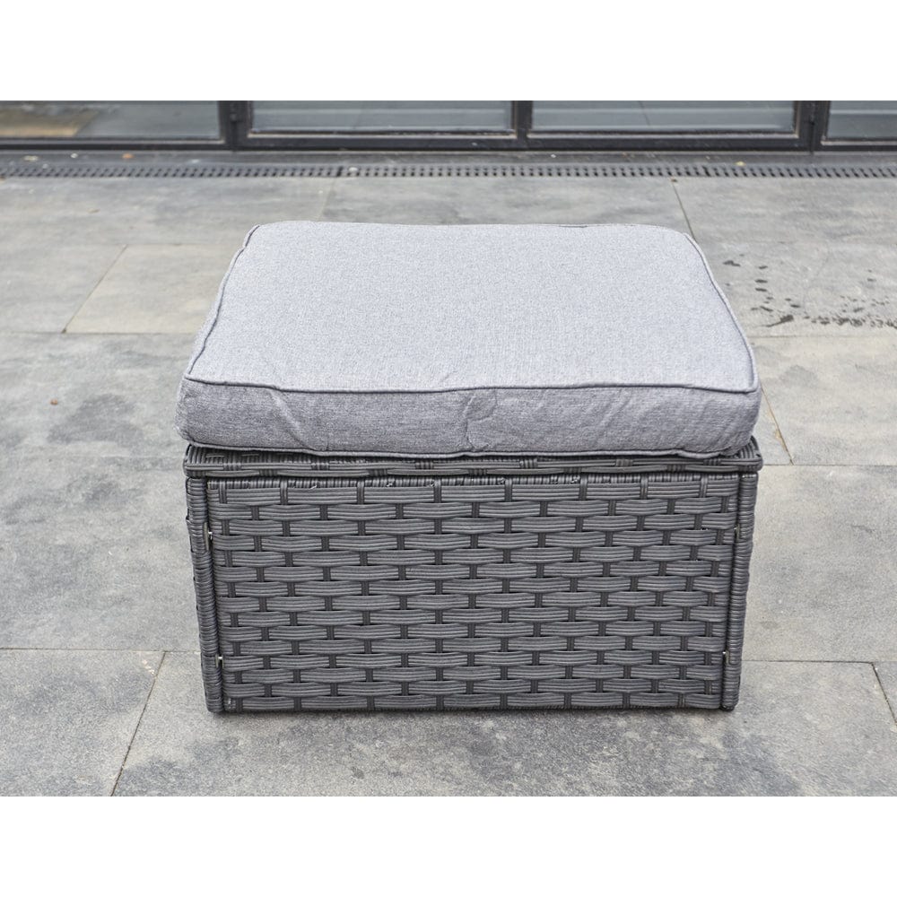 Vancouver 9 Seater Corner Rattan Garden Set In Black