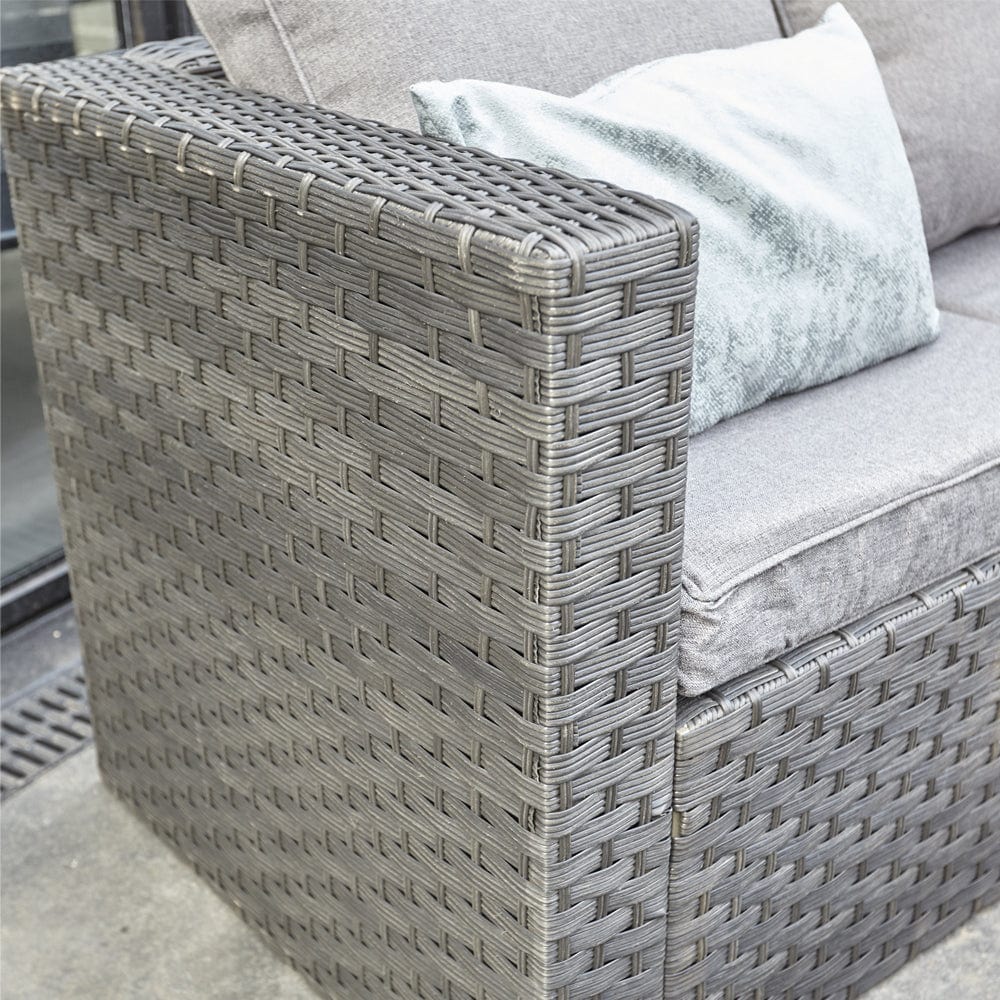 Vancouver 9 Seater Corner Rattan Garden Set In Black