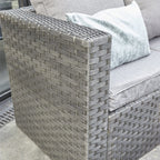 Vancouver 9 Seater Corner Rattan Garden Set In Black