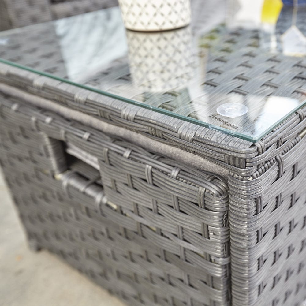 Vancouver 9 Seater Corner Rattan Garden Set In Black