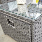 Vancouver 9 Seater Corner Rattan Garden Set In Black