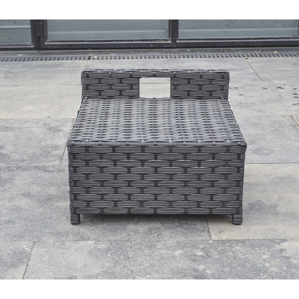 Vancouver 9 Seater Corner Rattan Garden Set In Black