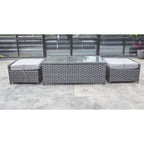 Vancouver 9 Seater Corner Rattan Garden Set In Black