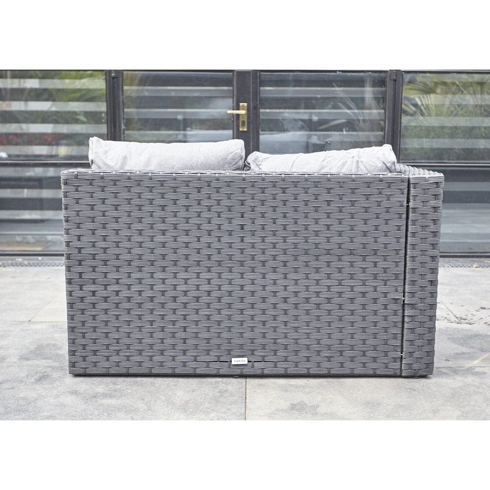 Vancouver 9 Seater Corner Rattan Garden Set In Black