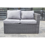 Vancouver 9 Seater Corner Rattan Garden Set In Black