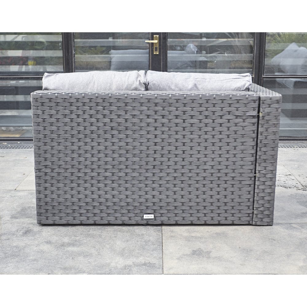 Vancouver 9 Seater Corner Rattan Garden Set In Black