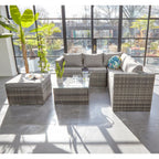 Vancouver 6 Seater Modular Rattan Sofa Set In Grey
