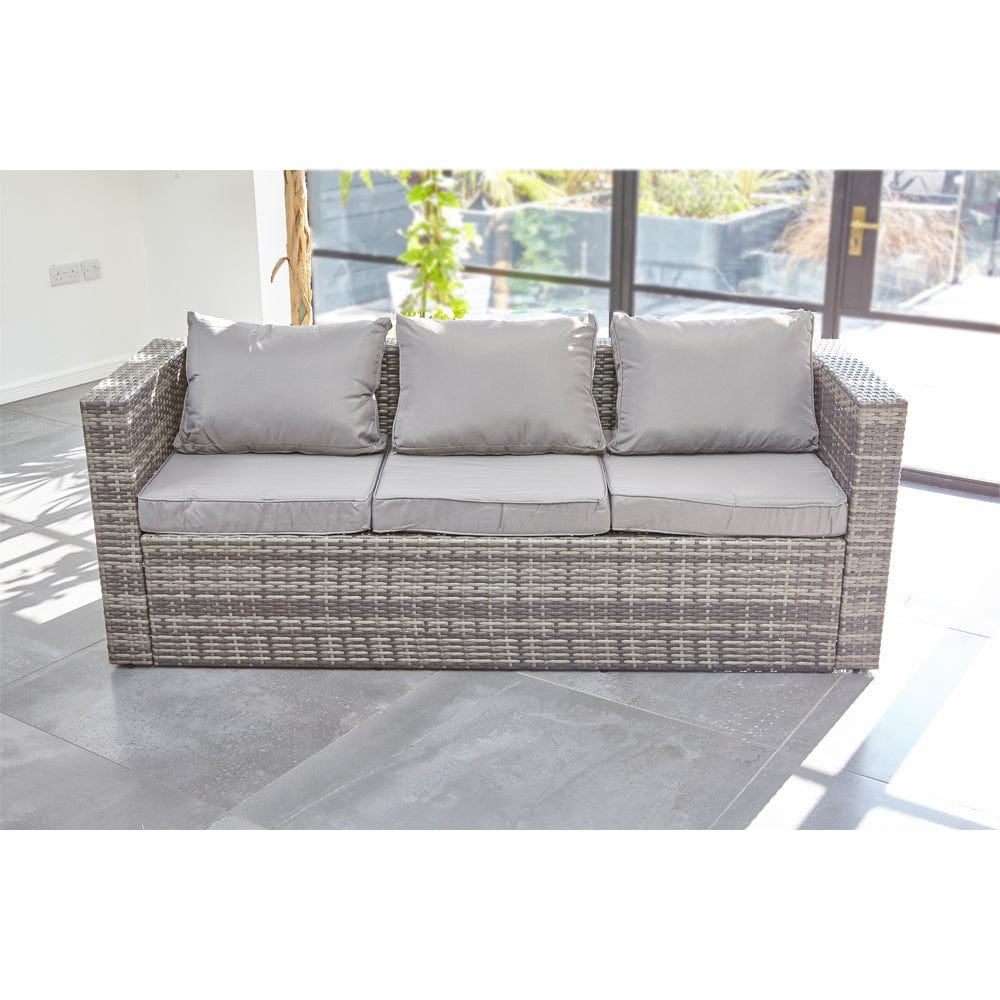 Vancouver 6 Seater Modular Rattan Sofa Set In Grey