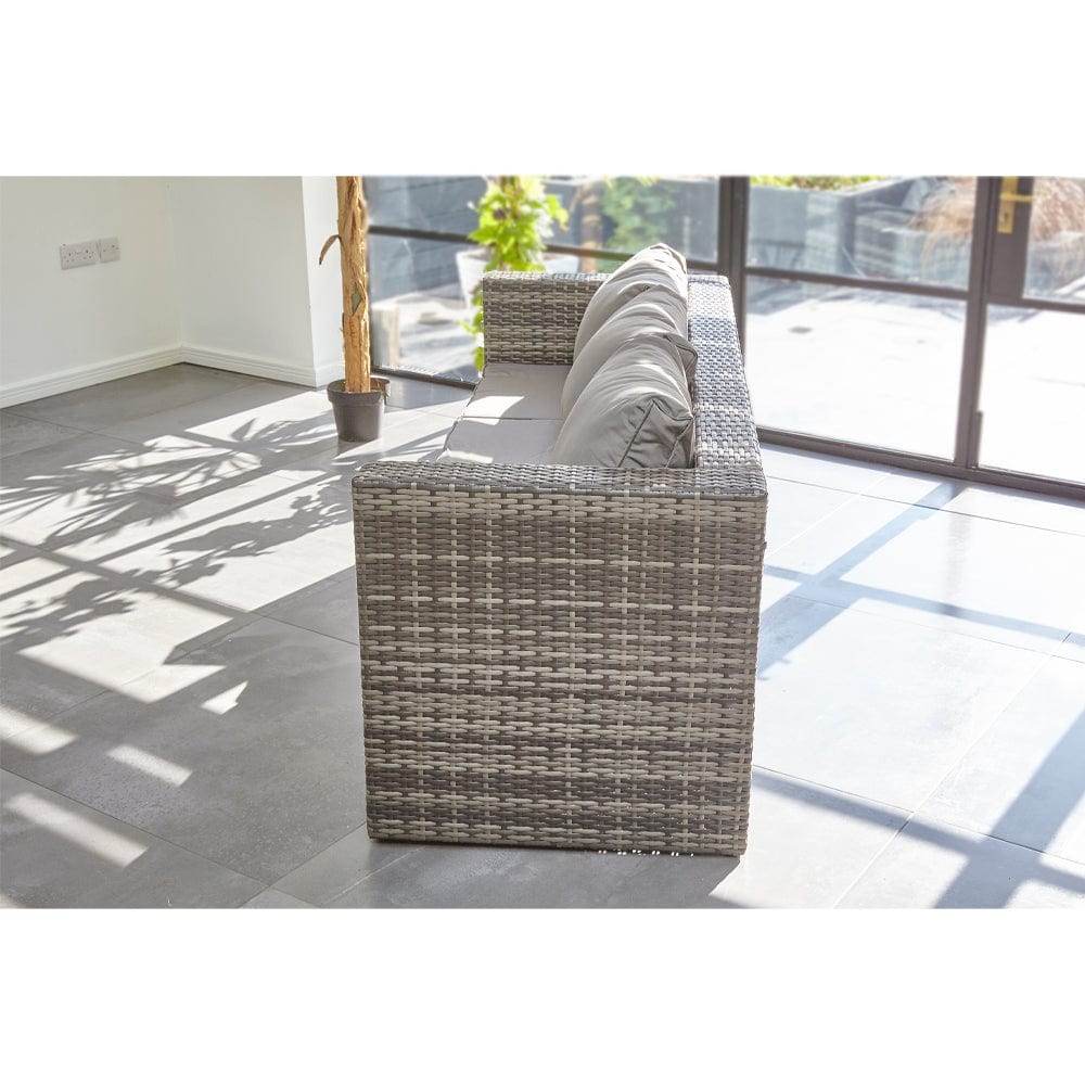 Vancouver 6 Seater Modular Rattan Sofa Set In Grey