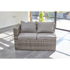 Vancouver 6 Seater Modular Rattan Sofa Set In Grey