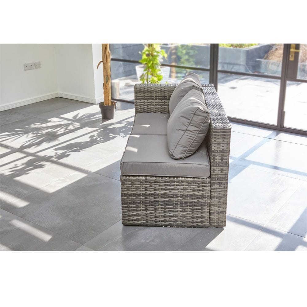 Vancouver 6 Seater Modular Rattan Sofa Set In Grey