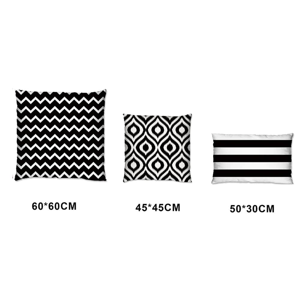 Ashcraft Waterproof Scatter Cushion Set in Black Pattern