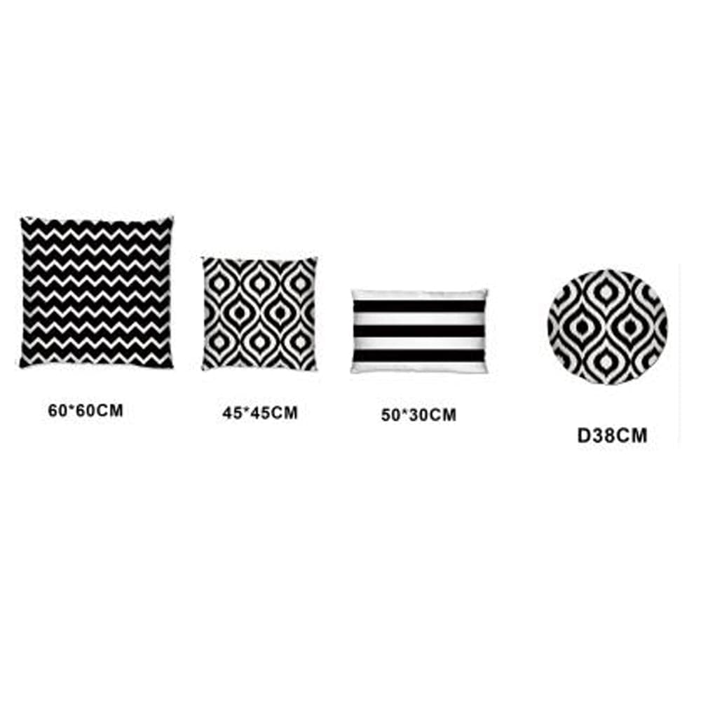 Ashcraft Waterproof Scatter Cushion Set in Black Pattern