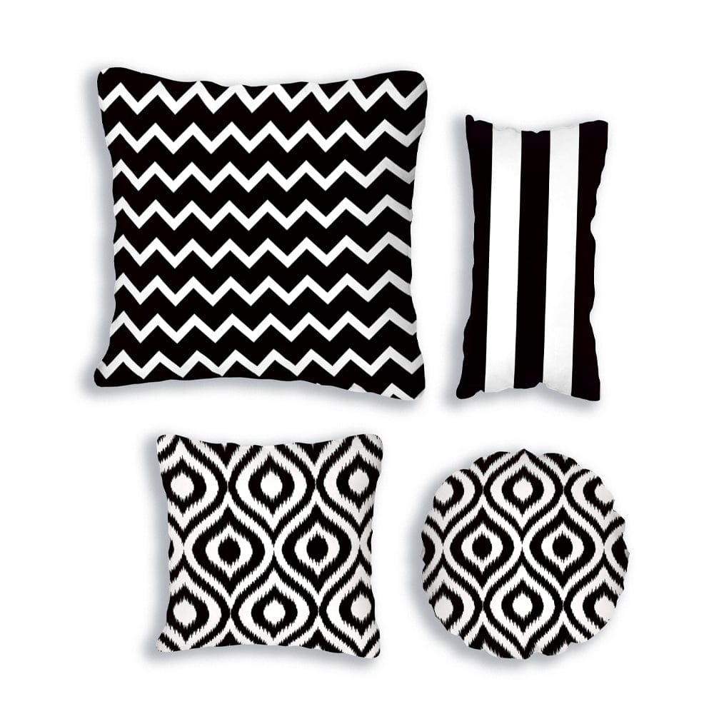Ashcraft Waterproof Scatter Cushion Set in Black Pattern