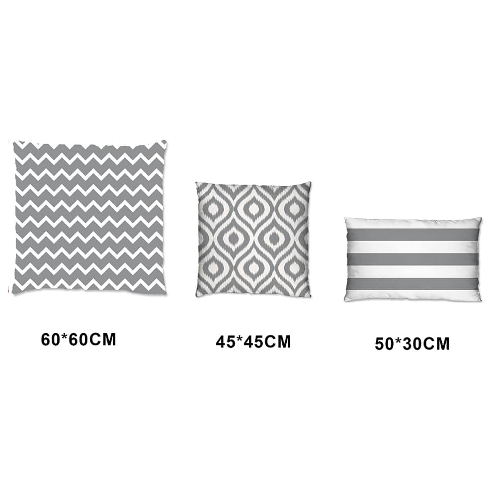 Ashcraft Waterproof Scatter Cushion Set in Grey Pattern