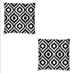 Ashcraft 2 Piece Waterproof Scatter Cushions in Black Pattern