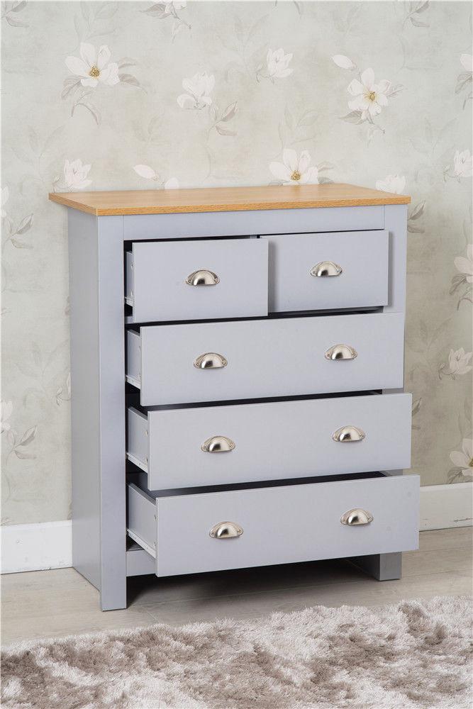 Heritage Set of Three Bedroom Piece with Grey and Oak Finish