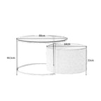 Etta Frame Nesting Round End Coffee Table Ottoman Set