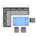 Rosen 9 Seater Rattan Garden Dining Set In Grey