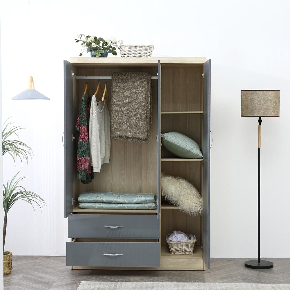 Agata 3 Door 2 Drawer Mirrored Wardrobe